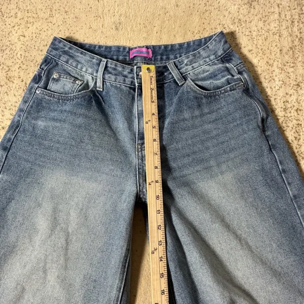 Y2K Edikted Skater‎ Girl Washed Denim Low Rise Leg Baggy Jeans Size Small - Image 3