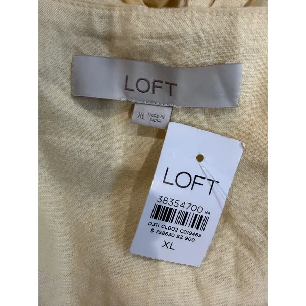 Loft Butter Yellow Linen Blend Button Front Vest Top XL Minimalist Coastal - Image 6