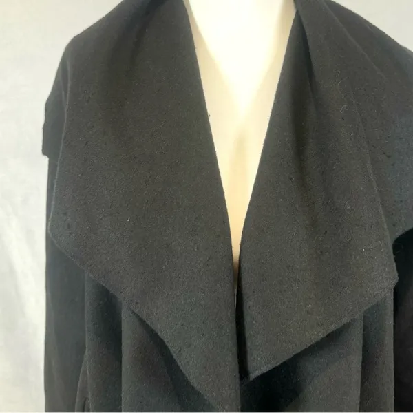 Chicwish Free myself open front black wool blend coat size large - Image 6