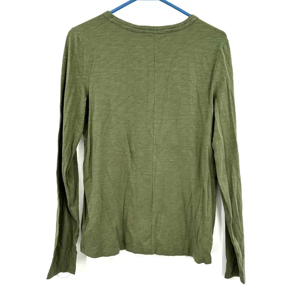 Gap Size Medium Shirt Green Long Sleeve Crew Neck‎ Tee Basic Everyday Casual Top - Image 2