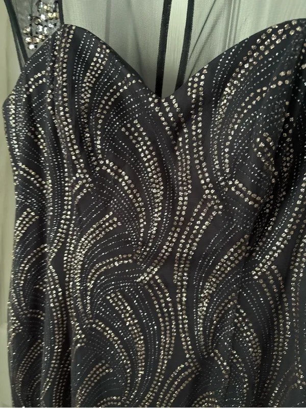 SLNY Y2K Glitter sparkling Maxi Dress Sz 12 Prom Party evening stretch Mermaid - Image 10