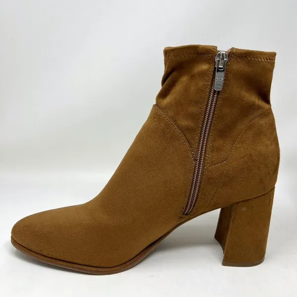 Marc Fisher Dyvine‎ Pointy Toe Block Heel Booties Tan Brown Suede Zip Size 10 - Image 7