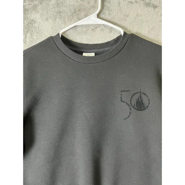 Walt Disney World, 50th Anniversary Black Sweater Pullover Top Womens Size Small - Image 2