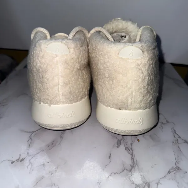 Allbirds Wool Runner-Up Mizzle Women‎ 8 Cream Fluffy Merino Mid Top Sneakers - Image 3