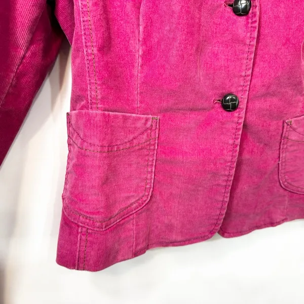 GAP Sz 16 Corduroy Blazer Jacket VTG Y2K Pink Lined Career‎ Office Corpcore 1439 - Image 7