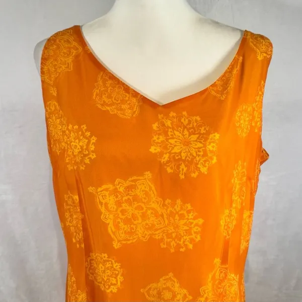 JH collectibles orange printed chiffon overlay maxi dress size 14 - Image 2
