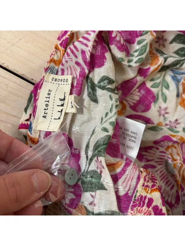 Nicole Miller Artelier NWOT Women's Boho Floral Halter Blouse Size XS - Image 7