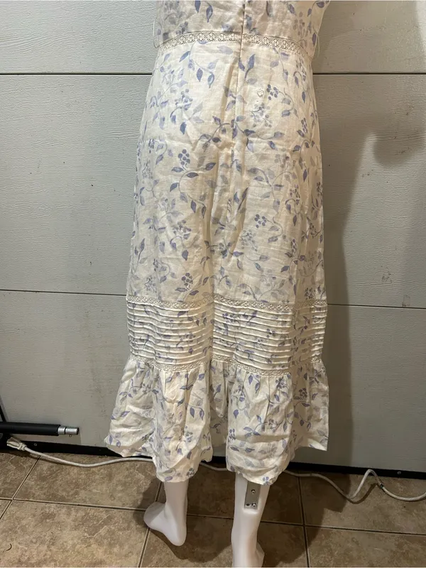 Reformation Ivory Maxi Dress with Lavender Floral Print - Image 10
