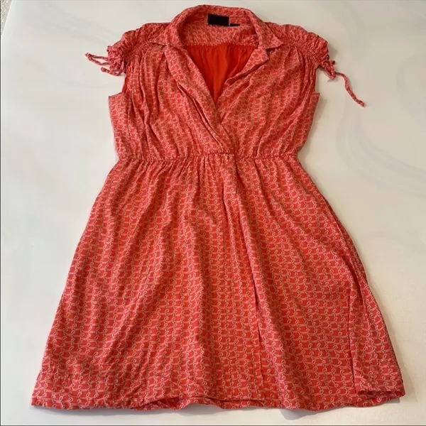 Anthro Maeve Carlotta short sleeve‎ dress small coral - Image 4