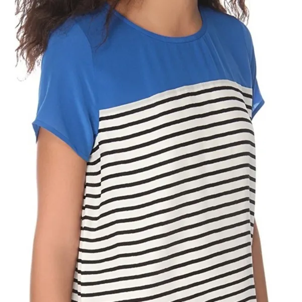 Joie‎ Momsen Short Sleeve Striped Silk Shift Dress Womens Size XS - Image 3