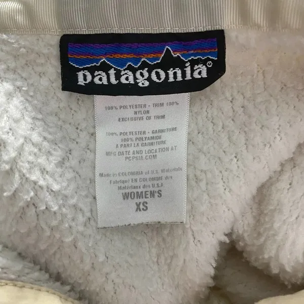 Patagonia Re-Tool Snap-T Fleece Pullover‎ Hoodie Sweatshirt Cream Size US XS - Image 12