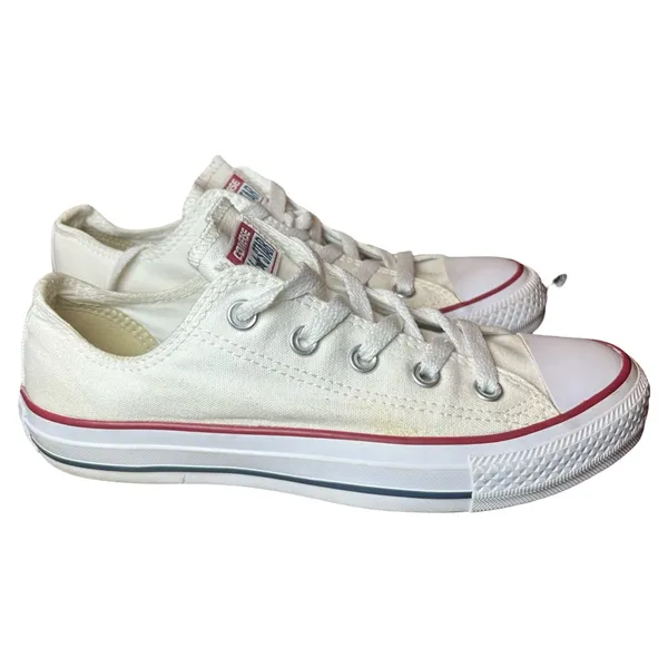 Classic Converse All Star Low Tops – White w/ Red Trim – Men’s 4 / Women’s 6 - Image 5