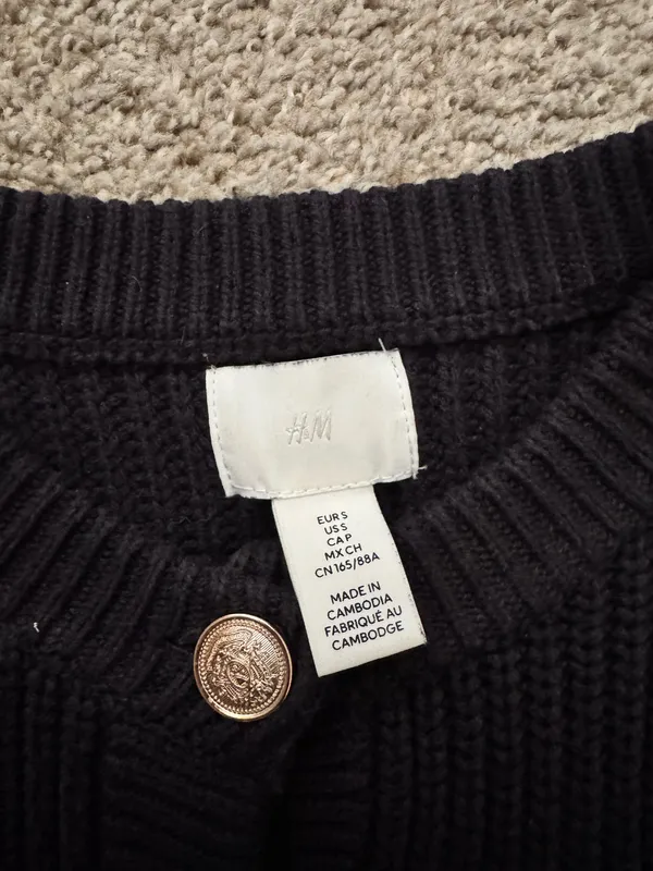 H&M Navy Button Down Cardigan - Image 3