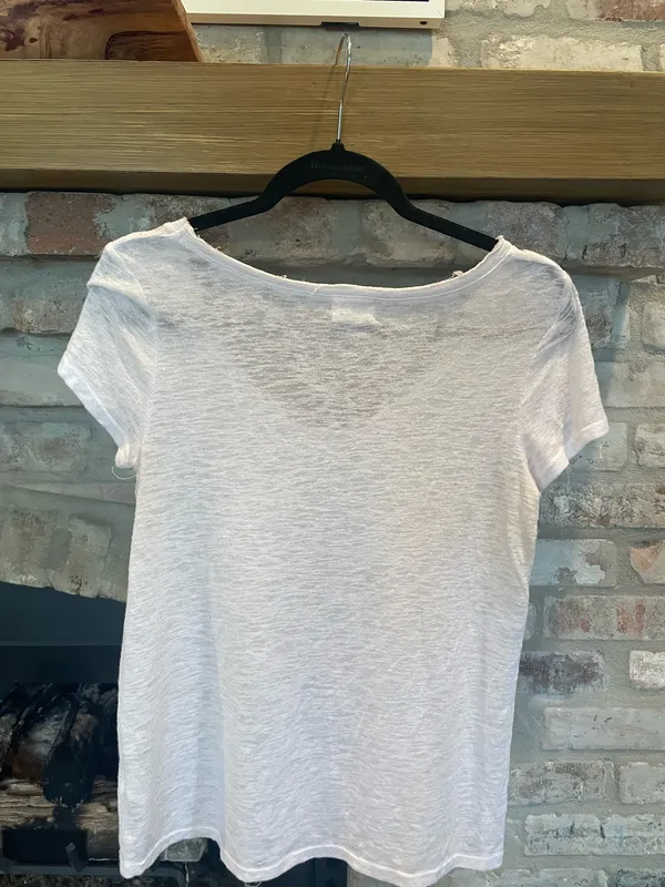 White Short Sleeve Scoop Neck T-Shirt - Image 3