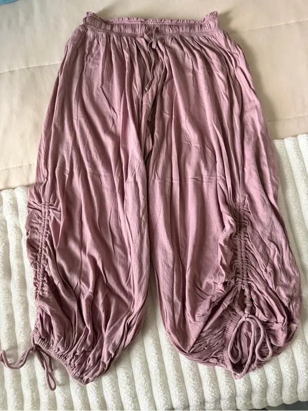 Urban Outfitters Mauve Drawstring Ruched cropped jogger pants - Image 2