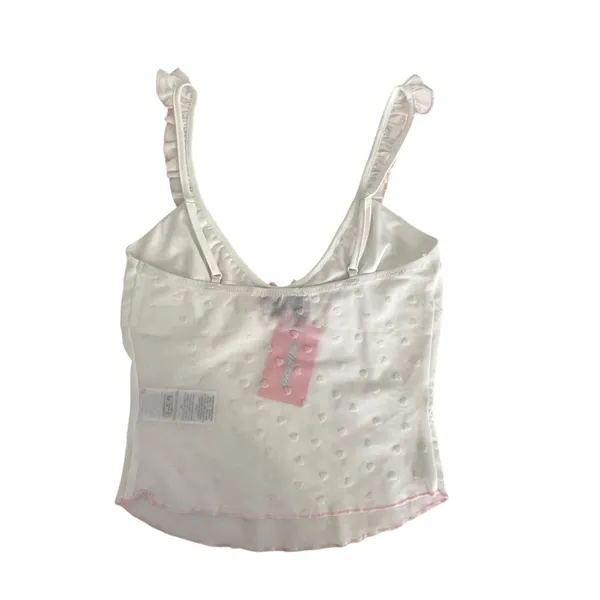 Edikted Y2K Babydoll Sheer Camisole Top Size XS Ruffle Bow Coquette Feminine - Image 4