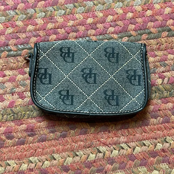 Vtg Dooney & Bourke Canvas Pouch Card Case Wallet Snap - Image 2