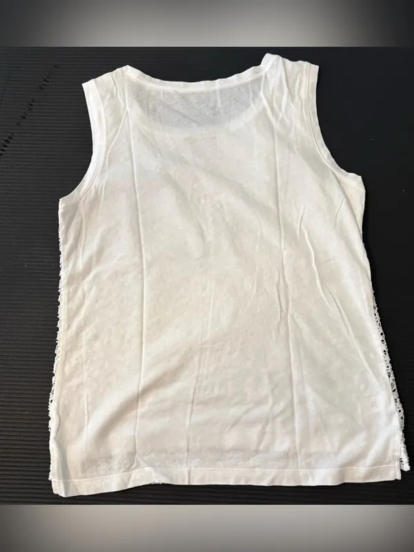 LOFT Petite White Lace Overlay Sleeveless Tank - Image 3