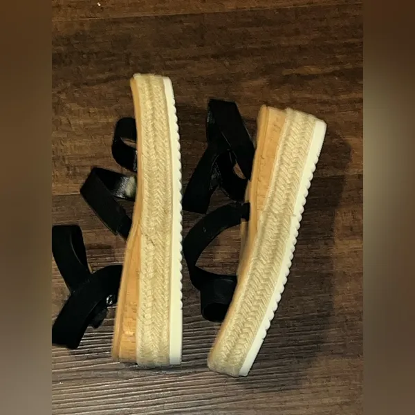 INC Black Espadrille Platform Sandals Size 8.5 - Image 5