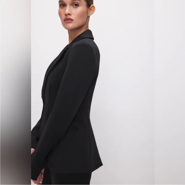 Good American Classic Sculpted Blazer Black Single Button Womens Size 4 / XL‎ - Image 3