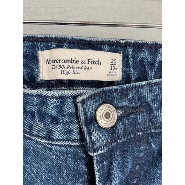 Abercrombie & Fitch Womens The 90s Relaxed Jean Curve Love Blue 30 10XS - Image 5