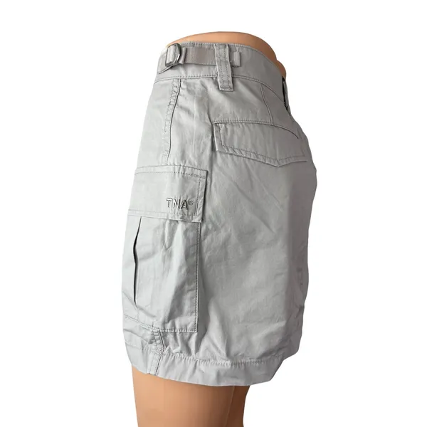 NEW Aritzia TNA Soft Supply Gray Mid Rise Mini Straight Utility Cargo Skirt Sz 2 - Image 4