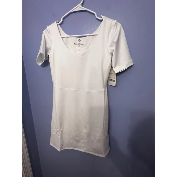 Tuckernuck Rosemary Sport Dress White NWT Small Built-in‎ Shorts Bra TN24-302 - Image 2