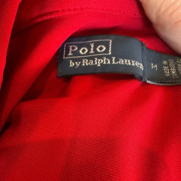 Polo Ralph Lauren Red Midi Shirt Dress MEDIUM Duster Preppy Jersey Designer $300 - Image 13