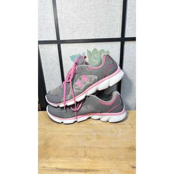 Under Armour Assert IV Women's Running Shoes Gray Pink Mesh Low Top sz 10 - Image 4
