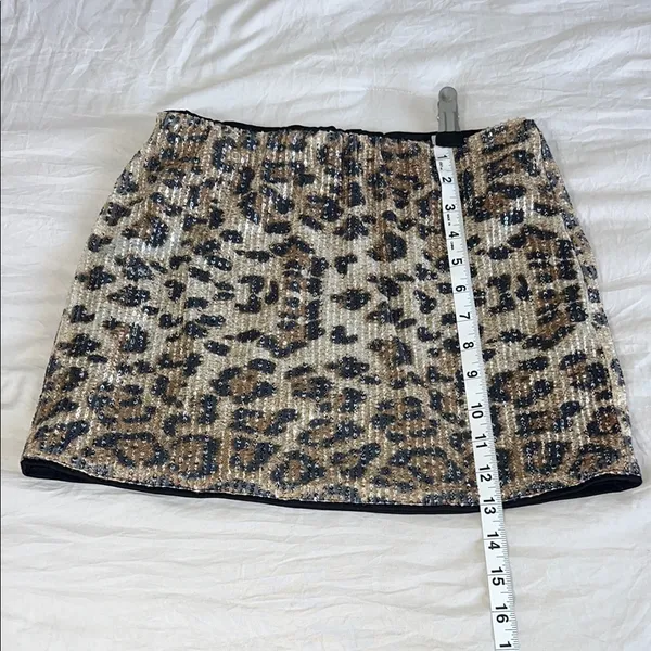 SHEIN Tan Sequin‎ Pencil Mini Skirt Night Out Size Small - Image 5