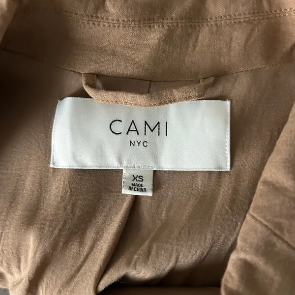 Cami NYC Owen Linen Cotton Blend Relaxed Blazer Jacket Butterscotch Brown XS - Image 5