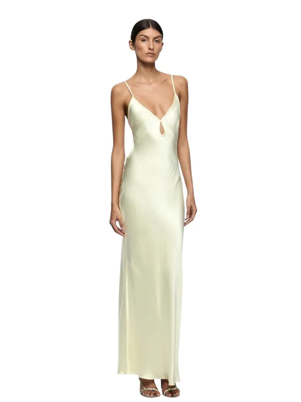 Bec & Bridge Cedar City Slip Maxi Dress with Keyhole V-Neck Size 4 - Image 3