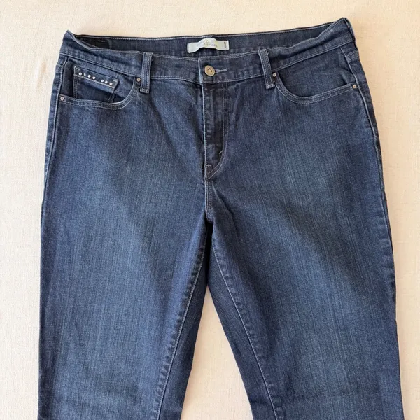 Levi's‎ 515 Boot Cut Jeans Women's 14 L/G 34x32 Studded Dark Wash Stretch - Image 7