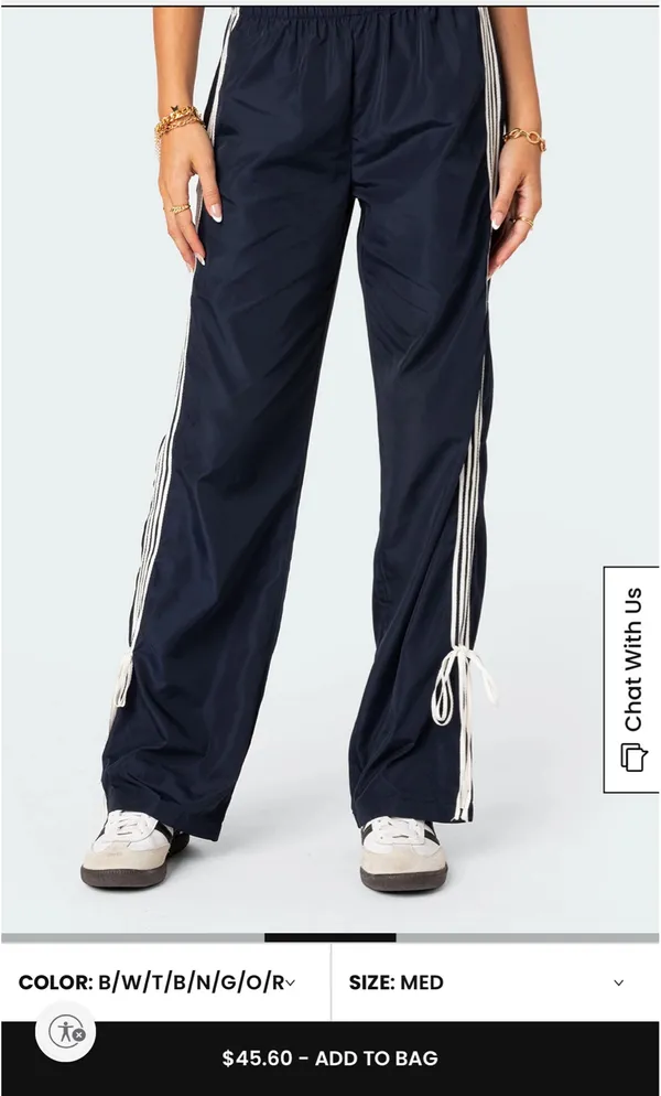 Edikted navy bow track pants - Image 2