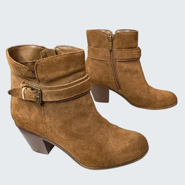 Sam Edelman Lynne Suede Ankle Boots Womens 7.5 Brown Boho Chic‎ Urban Casual - Image 3
