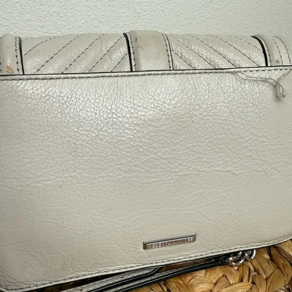 Rebecca Minkoff Purse Chevron Quilted Small Love Crossbody in Perla Pale Grey - Image 5
