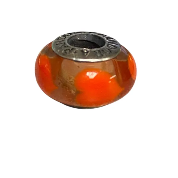 Pandora Murano Glass Bead Orange Spots 925 ALE Sterling Silver Charm Bracelet - Image 4