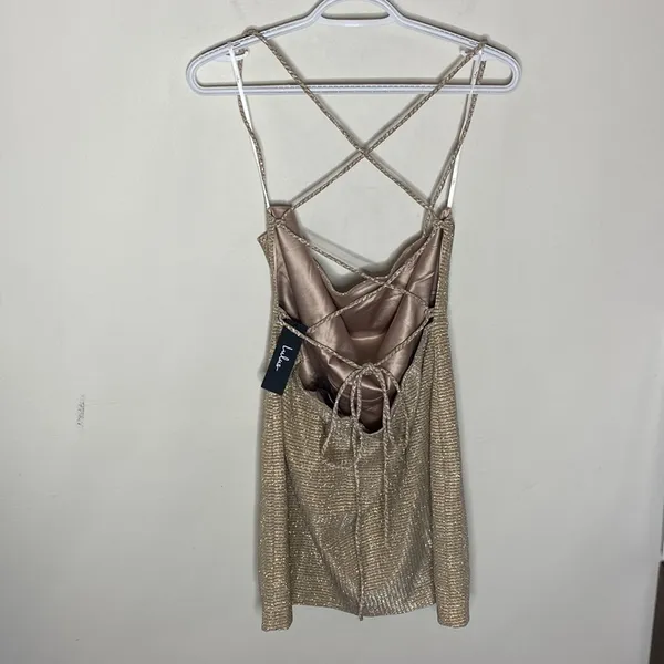 Lulus Earned Your Win Metallic Lace Cocktail Dress size XL - Image 5