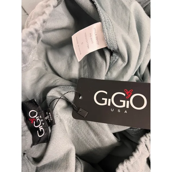 GiGiO USA Size Small Utility Wide Leg Pants Blue Cotton Cargo Barrel - Image 4