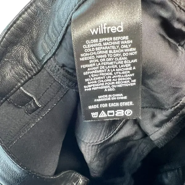 Aritzia Wilfred The Melina Pants‎ High Waisted Vegan Leather Black Size 12 - Image 13
