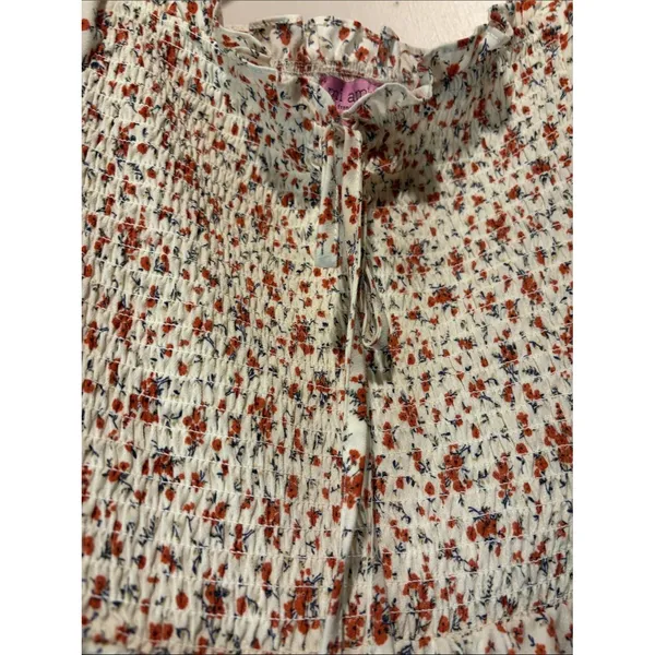 Mi Ami for Francesca‎s NWT Puff Sleeve Smocked Dress Ditzy Floral Size L - Image 4