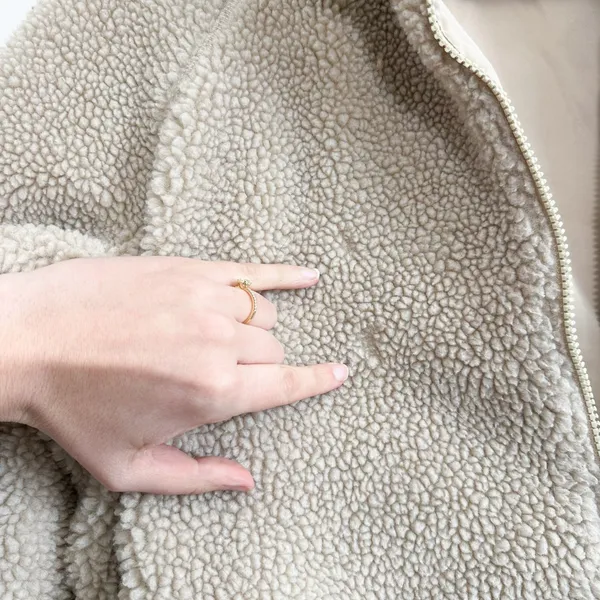 Brandy Melville |‎ John Galt Willow Full-Zip Sherpa Teddy Jacket in Tan - Image 6