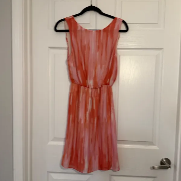 Alice + Olivia Silk Mini Dress Pink Orange XS Abstract Print Summer Wedding‎ - Image 2