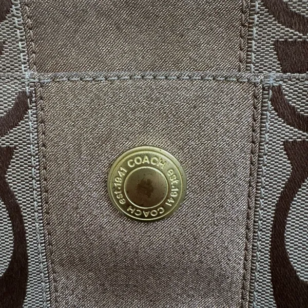 Coach Monogram Crossbody Bag brown tan gold - Image 9