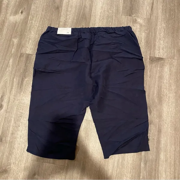 CJ Banks Navy Linen Blend Pull On Capri Pants 2X NWT - Image 2