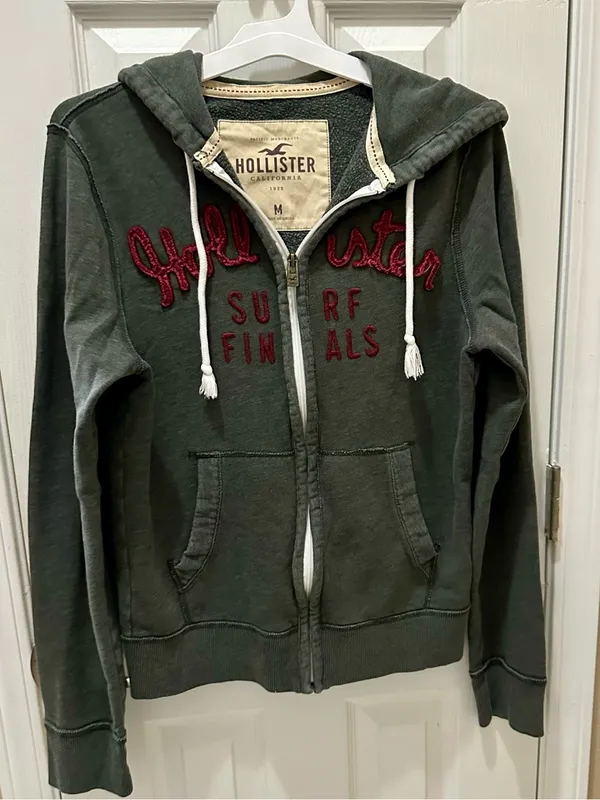 Y2k Hollister California Surf Finals full-zip fleece hoodie sweatshirt size M - Image 13