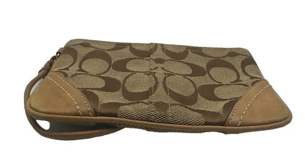 COACH Brown Signature Canvas Wristlet - Image 4