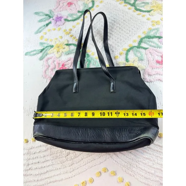 Tumi Black Ballistic Nylon Leather‎ Trim Tote Bag Work Travel Shoulder Bag - Image 9