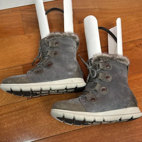 Sorel Women's Gray Fur-Trimmed Boots‎ size 6 - Image 3