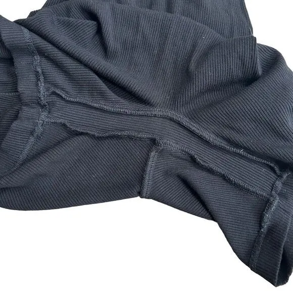 Skims Women's M Soft Lounge‎ Scoop Romper Black Ribbed Loungewear Minimalist - Image 8